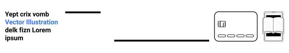 Text on left, connected via line to central computer icon and right mobile ph Illustrazione stock