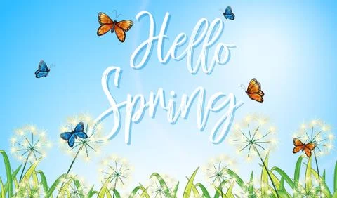 A text letter of spring Stock Illustration