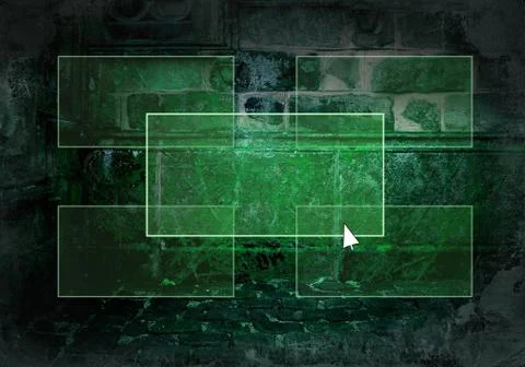 Text on the light button on the grunge wall Stock Illustration
