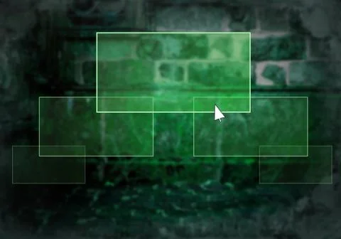 Text on the light button on the grunge wall Stock Illustration