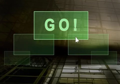 Text on the light button on the grunge wall Stock Photos