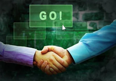 Text on the light button on the grunge wall Stock Photos