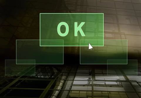 Text on the light button on the grunge wall Stock Photos