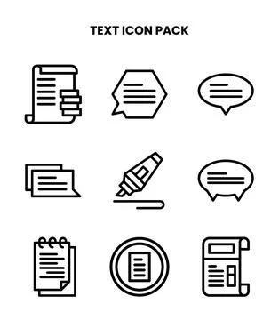Text Line Collection Icons Pack Stockillustratie