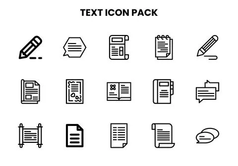 Text Line Graphics Icons Pack Illustrazione stock