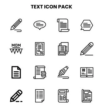 Text Line SVG Icons Pack Stockillustratie