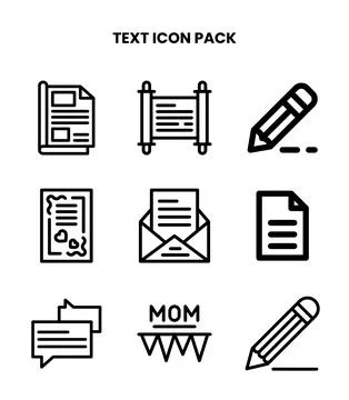 Text Line Vector Icons Pack 스톡 일러스트