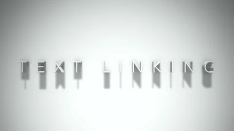 Text linking 3D title animation white text on a white background Stock Footage 299370598
