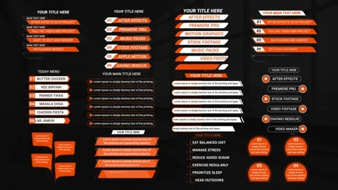 Text Lists Titles After Effects stock