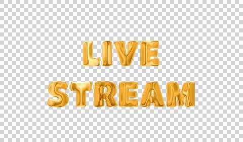 Text LIVE STREAM golden 3d digital technology Stock Illustration