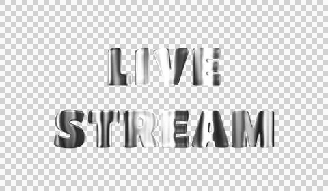 Text LIVE STREAM silver 3D digital technology Stock Illustration