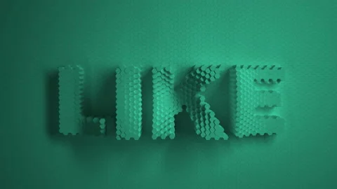 Text logo like..Green mosaic surface with moving hexagons. Cells. Wave. the 4k c Video stock 157314048