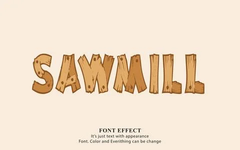 Text Logo sawmill Vector Template. Sawmill Typography. Stock Illustration