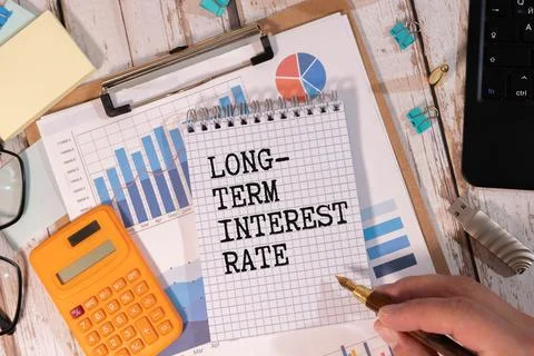 Text Long-Term Interest Rate, credit card or other types of loans Stock Photos