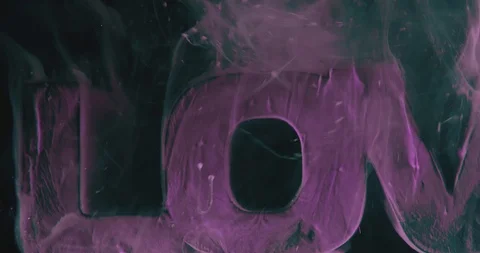 Text Love. Art Colourful Fluids Object. Macro. Stock Footage 118228357