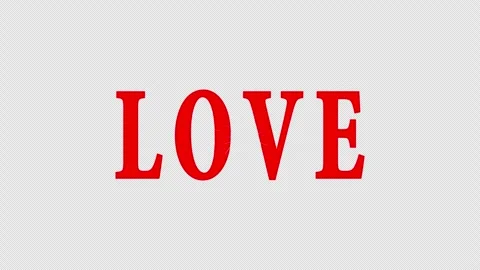 Text Love. Broken text Love in red color. 4K resolution. Alpha channel. Stock Footage 261501957