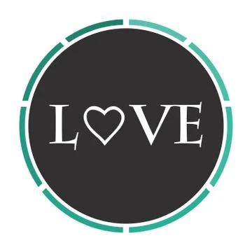 Text Love computer symbol Stock Illustration