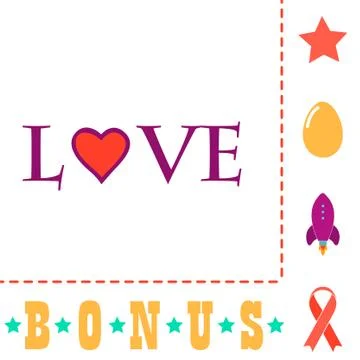 Text Love computer symbol 스톡 일러스트