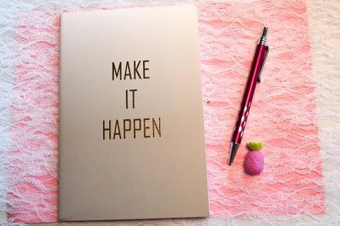 Text make it happen Stock Photos