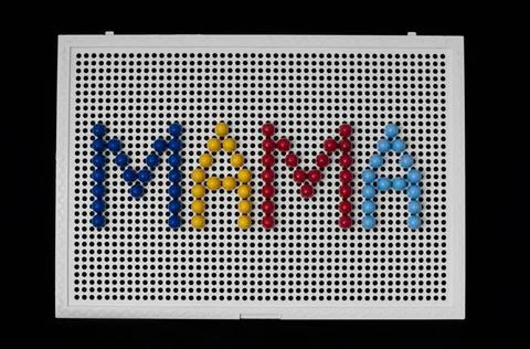 Text Mama on child mosaic Text Mama on child mosaic. Colorful mosaic piece... Stock Photos