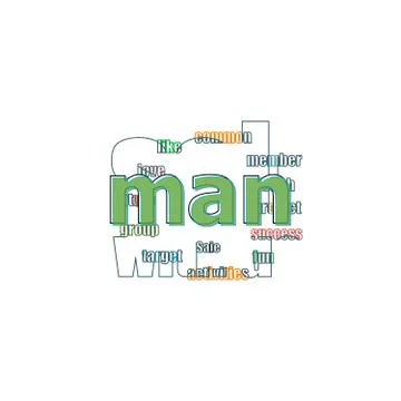 Text Man. Social concept . Logo design template elements for your application Stock Illustration