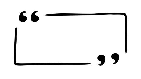 Text mark of the quote in the frame, rectangle doodle frames Video stock 287790290