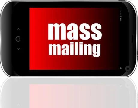 Text mass mailing. Management concept . Detailed modern smartphone Stock Illustration