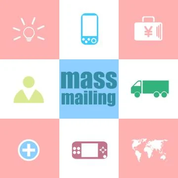 Text mass mailing. Management concept . Infographic dashboard ui interface te Illustrazione stock