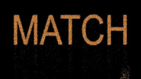 text MATCH appears from the sand, then c... | Stock Video | Pond5