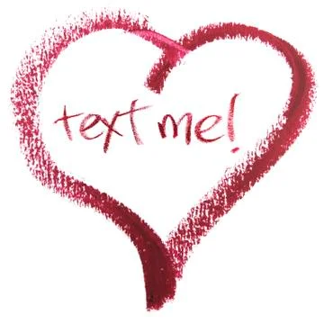 Text Me Message In Heart Shape Stock Photos