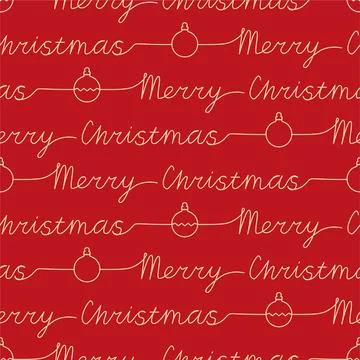 Text Merry Christmas seamless pattern Stock Illustration