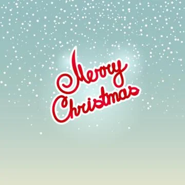 Text Merry Christmas on Snowfall Background 스톡 일러스트