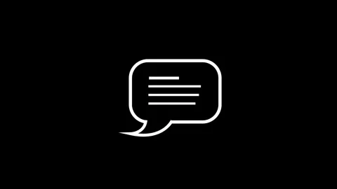 Text message animated outline icon Stock Footage 258432043
