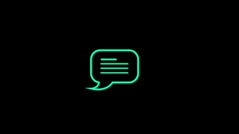 Text message animated outline icon Stock Footage 258432058