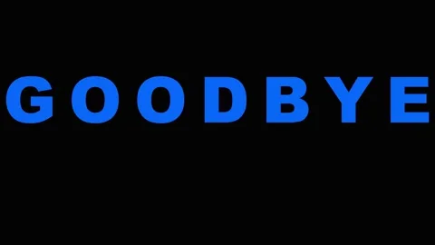 Text message animation with fading colors goodbye concept in dark background Video stock 343413787