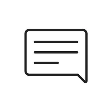 Text message black line icon. Sms, speech bubble symbol. Vector Stock Illustration
