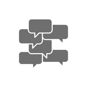 Text message boxes, speech bubbles, chat, message grey icon. Stock Illustration