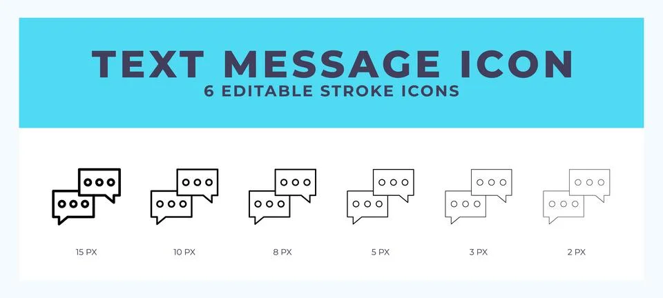 Text message icon with editable stroke. Outline icon vector illustration. Stock Illustration