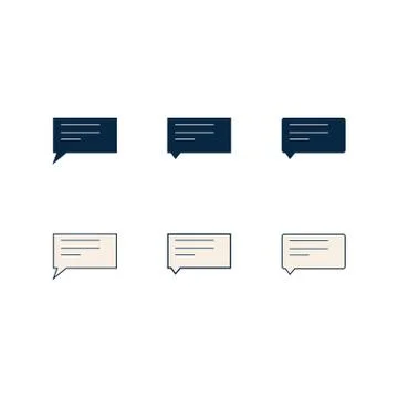 Text message icon set, speech bubble symbol. Modern, Stock Illustration
