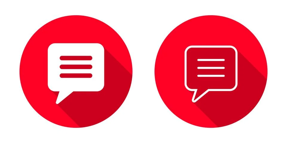 Text message icon vector with long shadow Stock Illustration