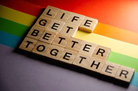 Text message Life get better together for protest action. Stock Photos