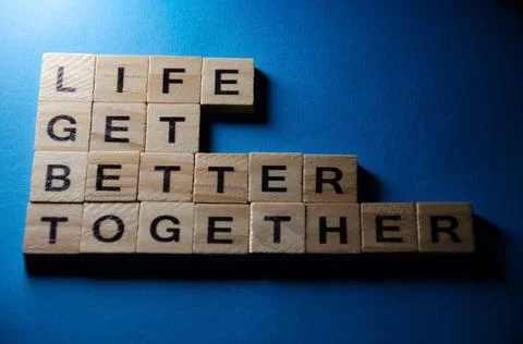 Text message Life get better together for protest action. Stock Photos