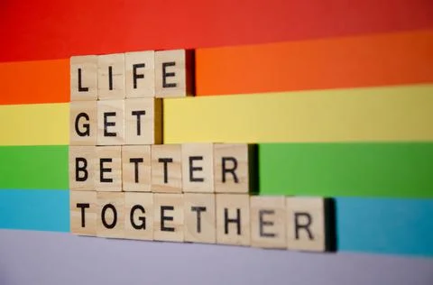 Text message Life get better together for protest action. Stock Photos