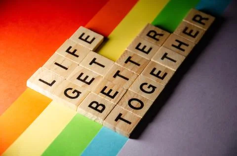 Text message Life get better together for protest action. Stock Photos