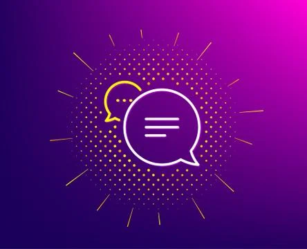 Text message line icon. Chat comment sign. Speech bubble. Vector 스톡 일러스트
