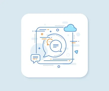Text message line icon. Chat comment sign. Speech bubble. Vector 스톡 일러스트