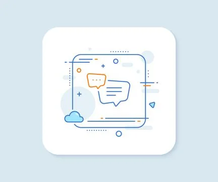 Text message line icon. Chat comment sign. Speech bubble. Vector イラスト素材