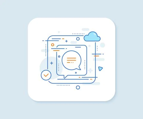 Text message line icon. Chat comment sign. Speech bubble. Vector 스톡 일러스트