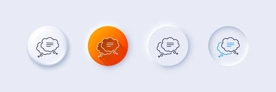 Text message line icon. Chat comment sign. Comic speech bubble. Line icons Illustrazione stock