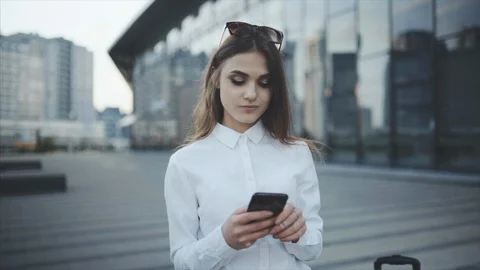 Text the message in the messenger or social network, chat. Timlider is trying to Video stock 110785159